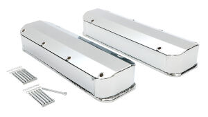 Fab. Aluminum Valve Covers; MOPAR BB Engines; WITH Holes/Baffles-BRUSHED