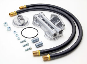 DUAL Oil Filter Relocation Kit;2-1/2 in.ID;2-3/4 in.OD Filter Flange;3/4 in.-16