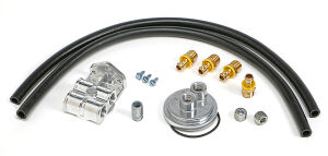 CAST ALUMINUM OIL FILTER RELOCATION KIT; HORIZONTAL PORTS