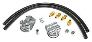 CAST ALUMINUM OIL FILTER RELOCATION KIT; 90 DEGREE BYPASS