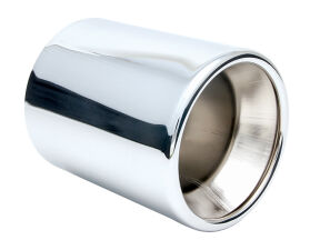 ROUND- Straight HOT TIPS Exhaust Tip; 2-1/2" System; 6" Long; 5" Out-CHROME (CLEARANCE)