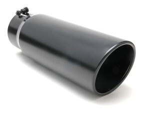 EXHAUST TIP BOLT-ON; SATIN BLACK; 5" I.D. X 6" X 18" ROLLED ANGLE (CLEARANCE- Last One!)