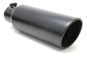 EXHAUST TIP BOLT-ON; GLOSSY BLACK; 4" I.D. X 6" X 18" ROLLED ANGLE (Last One!)