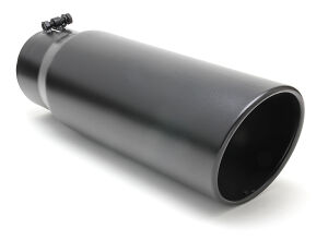 EXHAUST TIP BOLT-ON; GLOSSY BLACK; 5" I.D. X 6" X 18" ROLLED ANGLE (Last One!)