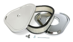 TRI-FLOW Triangular Air Cleaner Set; 14 in. Wide; 3 in. Tall-CHROME