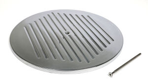 14 in. Round Polished Aluminum Air Cleaner Top; PINSTRIPES Ball-milling