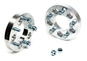 BILLET WHEEL SPACERS; 5 LUG; 4.5 in. BOLT CIRCLE; 1/2 in.-20 STUDS; 1 in. THICK