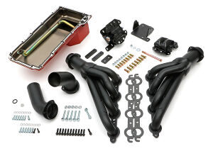 Engine Swap In A Box Kit; LS in 68-72 GM A-Body; TH350; Mid-Length- Black Coated