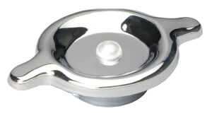 TWIST-IN Style OIL CAP; GM Vehicles; Rubber with CHROME Top- PLAIN