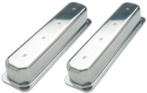 Aluminum Valve Covers; TALL; PLAIN; 1987-1999 SB CHEVROLET 5.0/5.7L (No Holes)