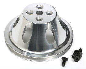 WATER PUMP Pulley; 1 Groove; 55-68 CHEVROLET 283-350; SHORT W/P- Pol. ALUMINUM