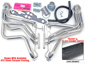 Black Long-Tube Headers For '87-91 Corvette 283-400 with A.I.R.