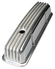 FINNED-STYLE Retro Valve Covers; TALL; 1958-1986 CHEVROLET 283-350- ALUMINUM