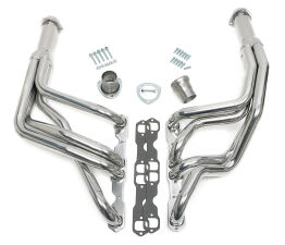 Silver Long-Tube Headers For 67-69 Camaro 283-400, Close Ratio PS