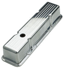 BALL-MILLED Aluminum Valve Covers; TALL; PINSTRIPES; 1958-1986 SB CHEVROLET