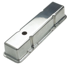 Polished Aluminum Valve Covers; TALL; PLAIN- 1958-1986- SB CHEVROLET 283-350