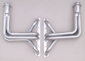 Silver Long-Tube EO Headers For 63-82 Corvette 283-400 NO A.I.R.