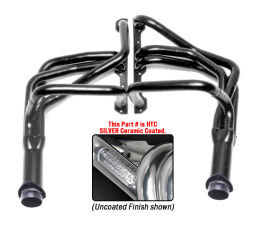 Silver Long-Tube Swap Headers For 283-400 in 1971-77 Vega, Monza