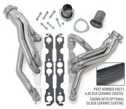 Black Mid-Length Headers for 67-74 4WD Truck, Blazer w/283-400 (Centered Engine)