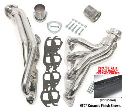 Black 1-3/4 in. Mid-Length Headers For 67-87 2WD GM Truck 396-502