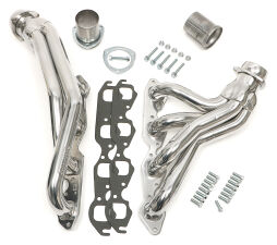 Silver 1-3/4 in Mid-Length Headers For 67-87 2WD GM Truck 396-502