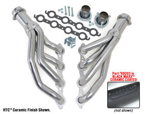 MID-LENGTH LS SWAP HEADERS; CHEVY/GMC 1988-98 2WD 1/2 TON TRUCK/SUV- BLACK-MAXX