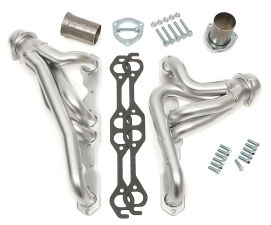 H.D. Silver Mid-Length Swap Headers For SB Chevy in 76-86 JEEP CJ