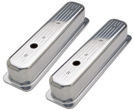 BALL-MILLED Aluminum Valve Covers; TALL; PINSTRIPES; 1987-1999 SB CHEVROLET