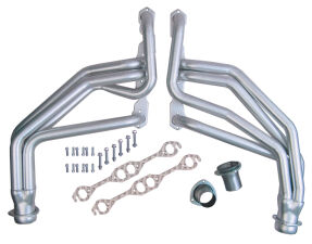 HD SILVER LONG-TUBE E.O. HEADERS For 67-91 GM 283-400 TRUCKS Without A.I.R.