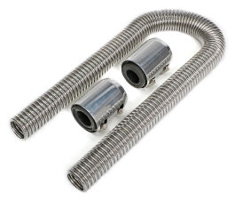 36 in. STAINLESS STEEL RADIATOR HOSE KIT- POLISHED ALUMINUM ENDS