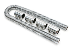 48 in. STAINLESS STEEL RADIATOR HOSE KIT- POLISHED ALUMINUM ENDS