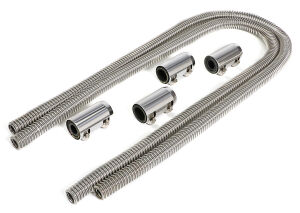 STAINLESS STEEL HEATER HOSE KIT- POLISHED ALUMINUM ENDS