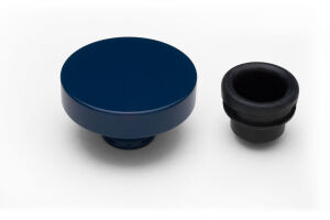 PUSH-IN Style Oil Cap; 1-1/4 in. Neck- FORD BLUE Powder Coated (ALUMINUM)