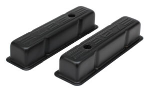 CHEVY 327 LOGO TALL ASPHALT BLACK POWDER COATED VALVE COVERS