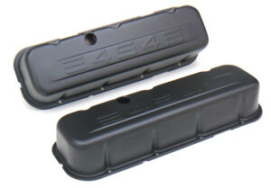 CHEVY 454 LOGO TALL ASPHALT BLACK POWDER COATED VALVE COVERS