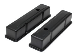 CHEVY 283-400 TALL ASPHALT BLACK POWDER COATED BAFFLED VALVE COVERS