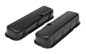 CHEVY 396-502 TALL ASPHALT BLACK POWDER COATED VALVE COVERS- UNBAFFLED