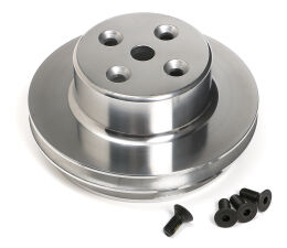 WATER PUMP PULLEY ALUMINUM BB CHEVY LWP POLISHED FINISH