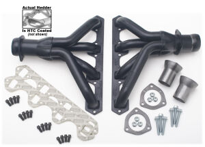 Silver 1-1/2 in. Block Hugger Style Street Rod Headers for SB Ford 289-351W