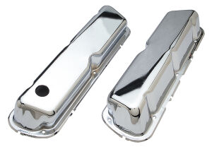 O.E.M. REPRODUCTION Design Valve Covers; STOCK; 1986-1995 FORD 5.0L-CHROME