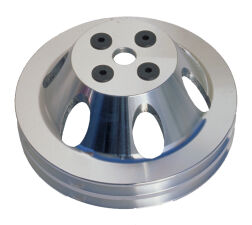WATER PUMP Pulley; 2 Groove; 55-68 CHEVROLET 396-454; SHORT W/P- Pol. ALUMINUM