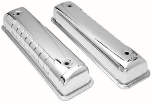 O.E.M. REPRODUCTION Design Valve Covers; 1956-1962 FORD Y-BLOCK-CHROME