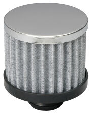 3 in. Tall PUSH-IN Style Breather; Cotton Filter Element; 1-1/4 in. Hole-CHROME