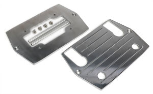 Optima RED TOP (4 post) Battery Tray; PINSTRIPED (ball-milled)-Billet ALUMINUM