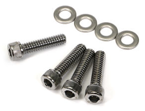 1/4-20 x 1 in. HEX SOCKET (Allen) Valve Cover Bolts/Washers (Set of 4)-CHROME