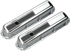 TRADITIONAL Valve Covers; SHORT; 77-76 CADILLAC 425, 68-76 472-500-CHROME