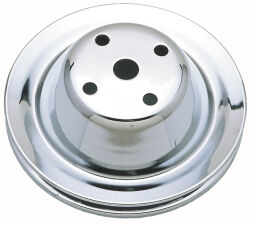 WATER PUMP Pulley; 1 Groove; 1969-1985 CHEVROLET 283-350; LONG Water Pump-CHROME