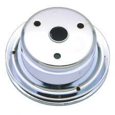 CRANKSHAFT Pulley; 1 Groove; CHEVROLET 283-350; LONG Water Pump-CHROME