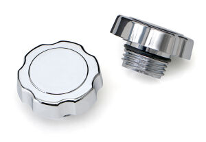 SCREW-IN Style OIL CAP; 1987-UP GM; O-Ring Seal-CHROME Plastic