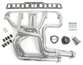 Silver Dual-Outlet Long-Tube Headers for 1972-86 JEEP CJ5, CJ6, CJ7 w/232-258 L6